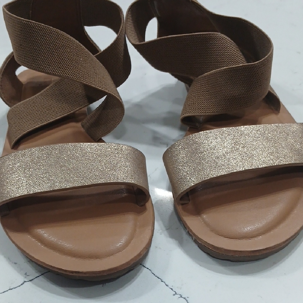 Cushionaire Memory Foam Brown Strappy Sandals Sz 8.5M Gentle Use - Picture 10 of 10